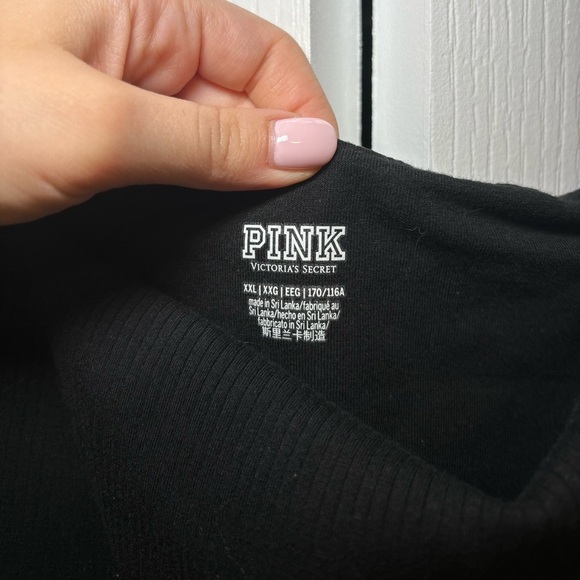 PINK Victoria's Secret - Black Ribbed Square Neck Mini Dress/Shorts/Romper - Picture 3 of 6